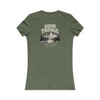 Good Things Come From Obedience Women's Fitted Tee – Back Print