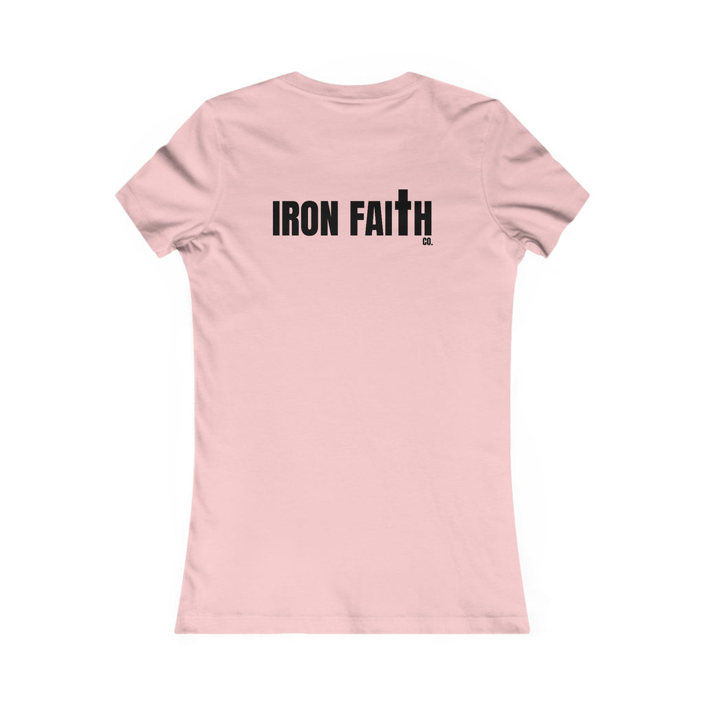 Iron Faith Co. Wordmark Women's Fitted Tee – Back Print