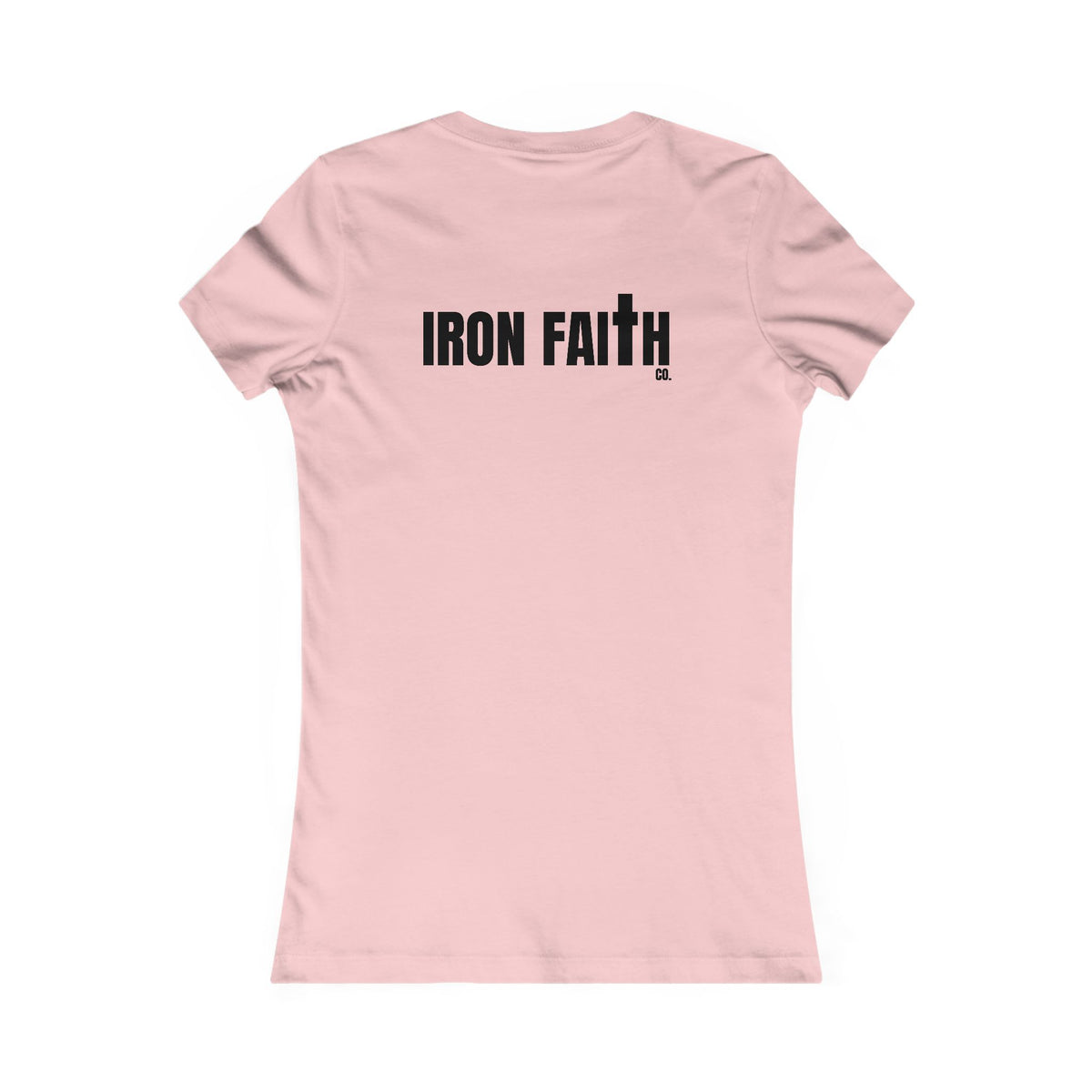 Iron Faith Co. Wordmark Women's Fitted Tee – Back Print