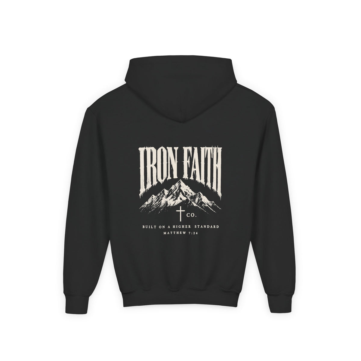 Built on a Higher Standard Youth Hoodie – Back Print