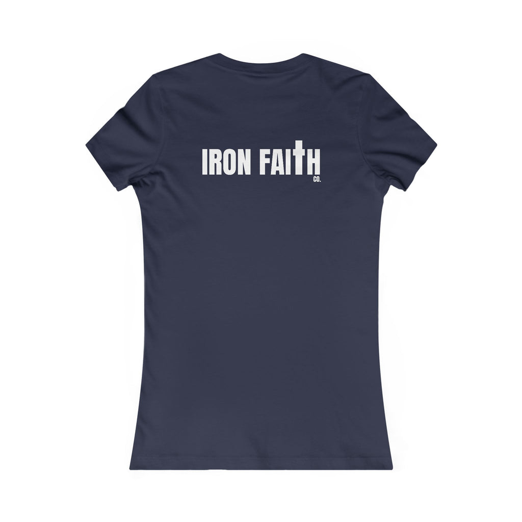 Iron Faith Co. Wordmark Women's Fitted Tee – Back Print