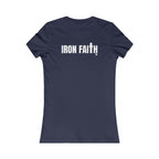 Iron Faith Co. Wordmark Women's Fitted Tee – Back Print