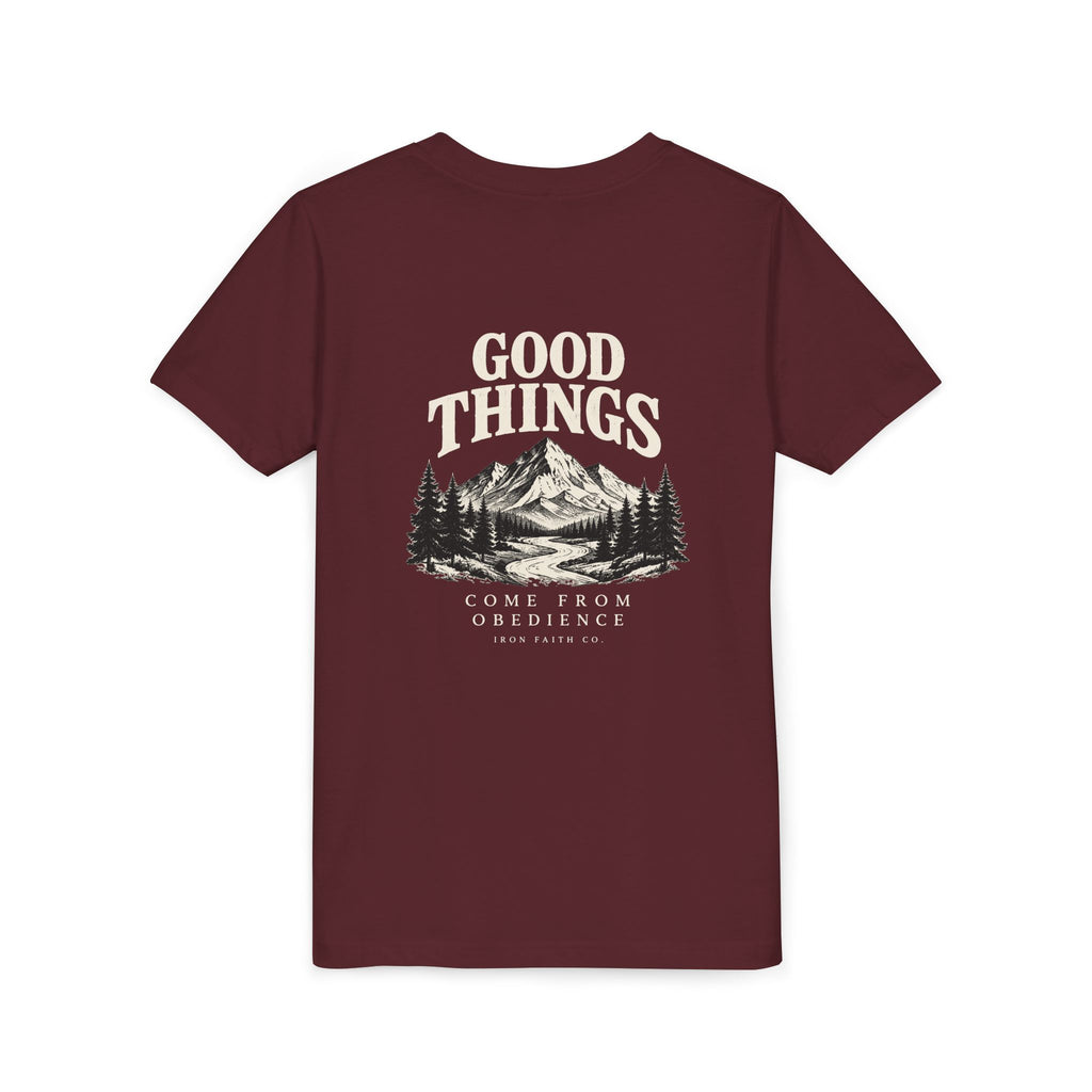 Good Things Come From Obedience Youth Tee – Back Print