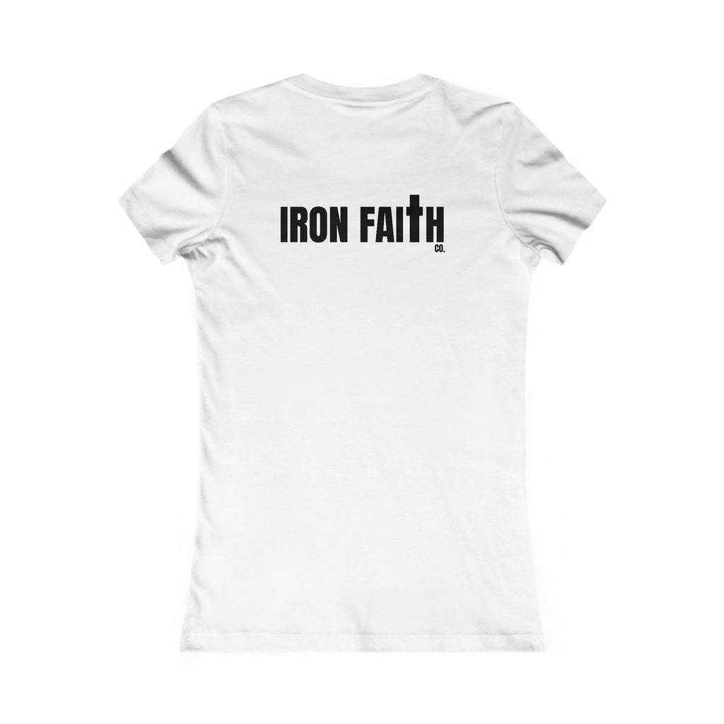Iron Faith Co. Wordmark Women's Fitted Tee – Back Print