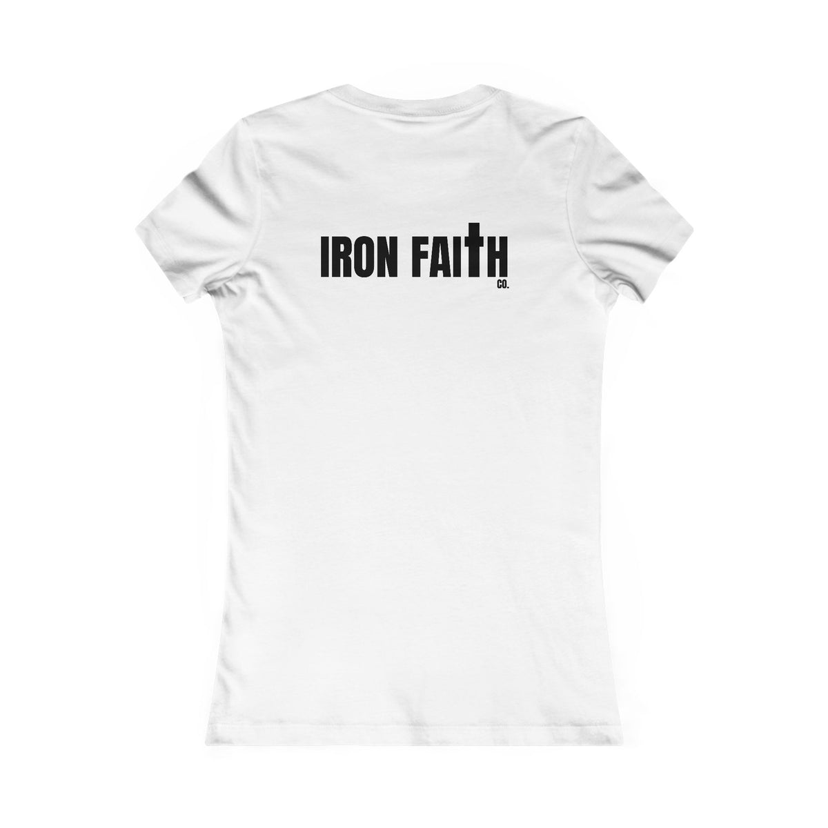 Iron Faith Co. Wordmark Women's Fitted Tee – Back Print