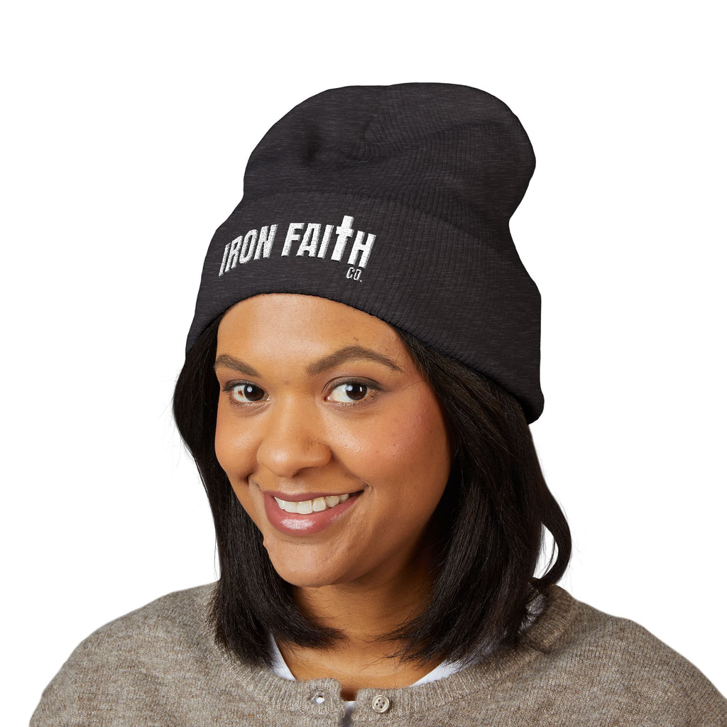 Iron Faith Co. Wordmark Embroidered Cuffed Beanie