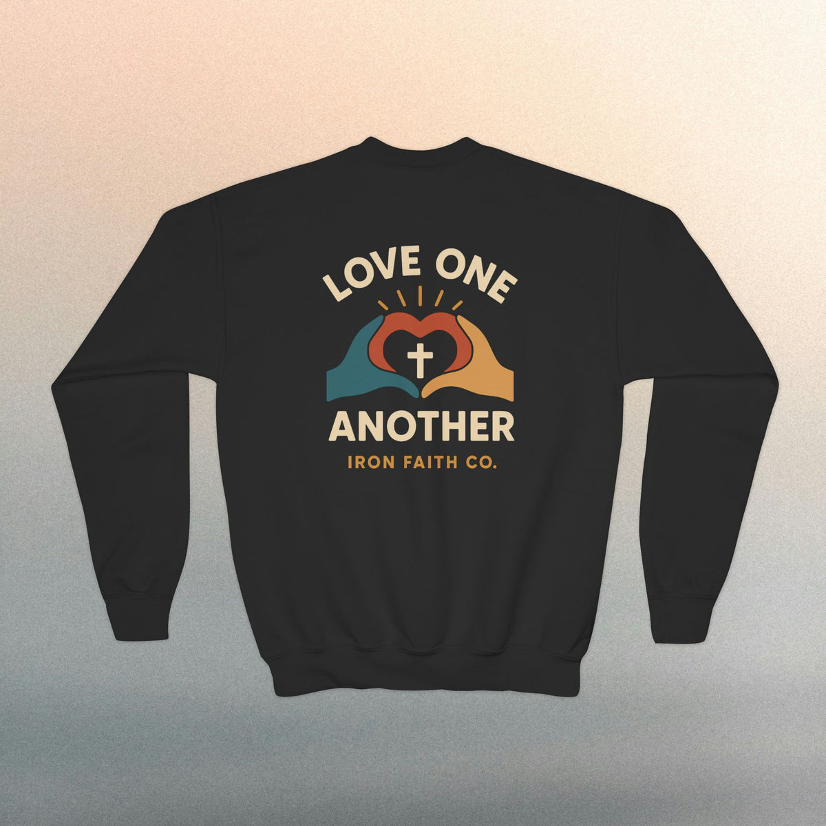 Love One Another Youth Crewneck Sweatshirt — Christian Faith Graphic - photo 13 of 30