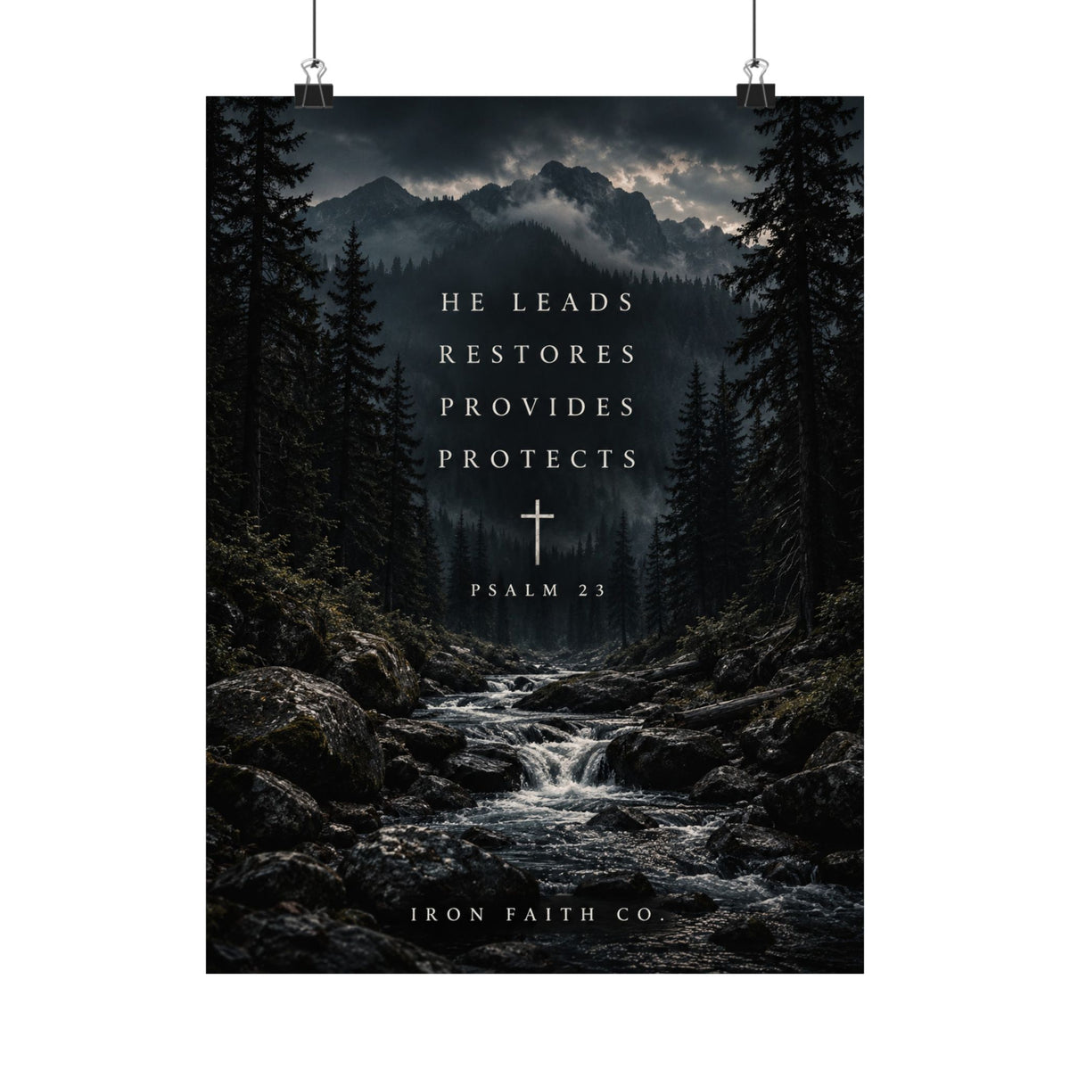 He Leads Psalm 23 Poster