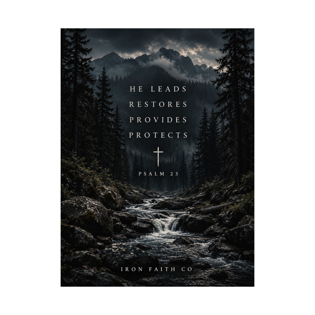 He Leads Psalm 23 Poster