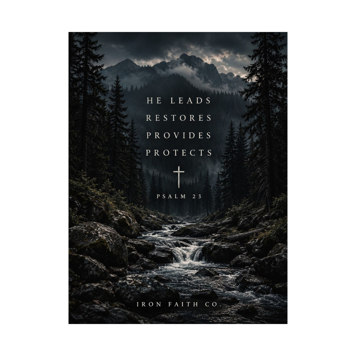 He Leads Psalm 23 Poster
