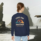 Love One Another Youth Crewneck Sweatshirt — Christian Faith Graphic