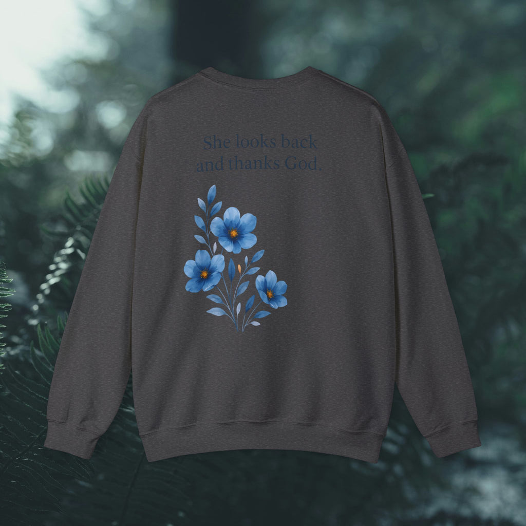 She Looks Back and Thanks God Floral Sweatshirt - Iron Faith Co. - photo 21 of 24