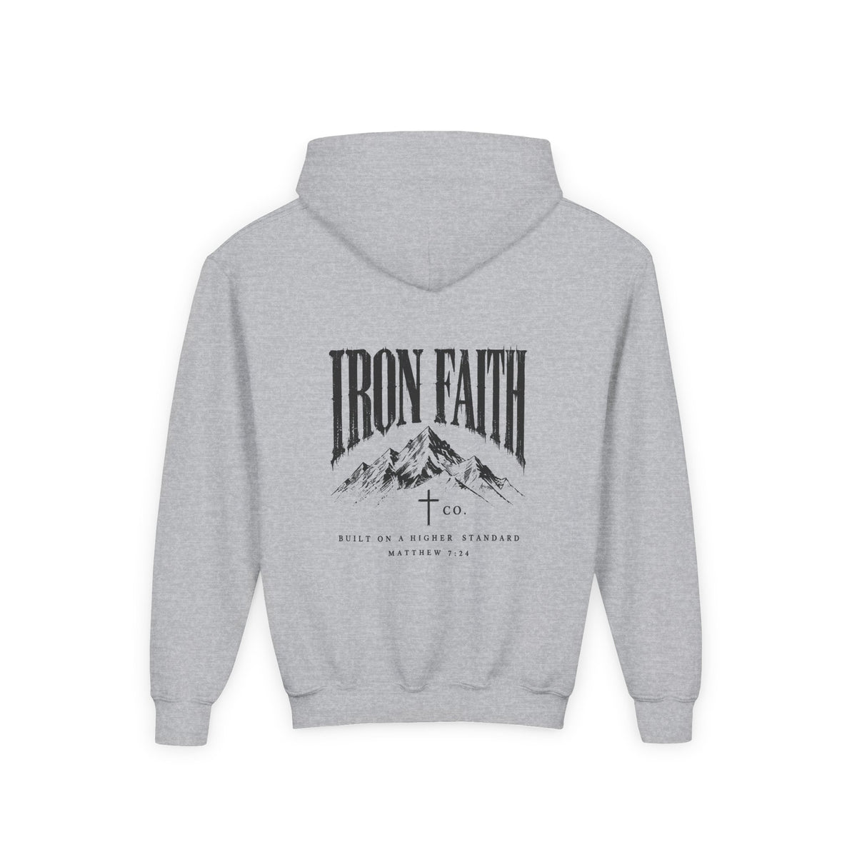 Built on a Higher Standard Youth Hoodie – Back Print