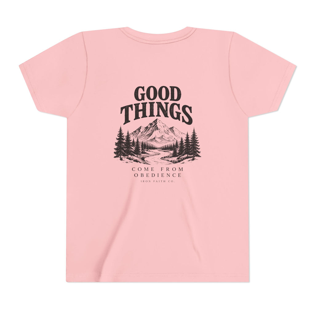 Good Things Come From Obedience Youth Tee – Back Print