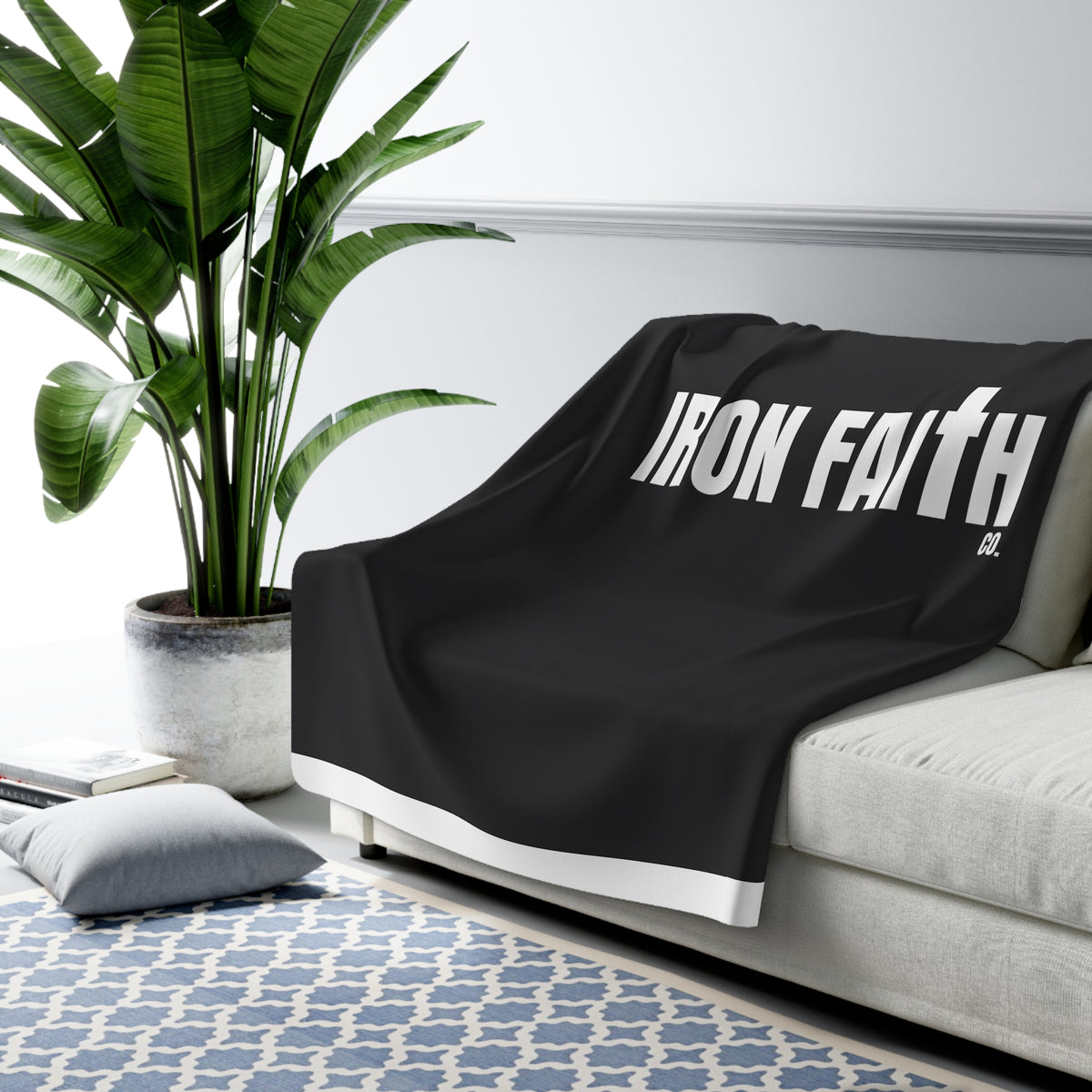 Iron Faith Co. Wordmark Sherpa Fleece Blanket