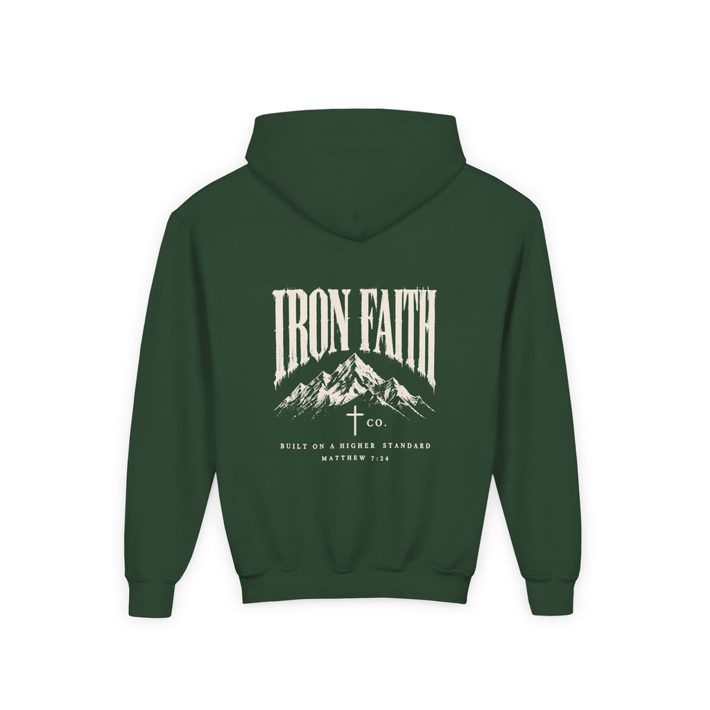 Built on a Higher Standard Youth Hoodie – Back Print
