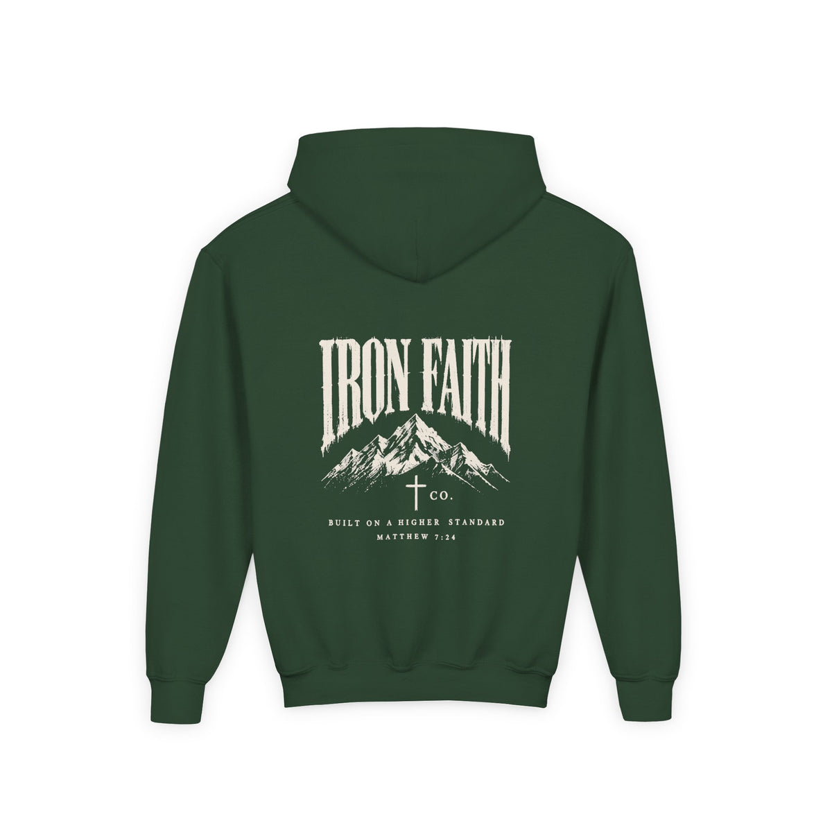 Built on a Higher Standard Youth Hoodie – Back Print
