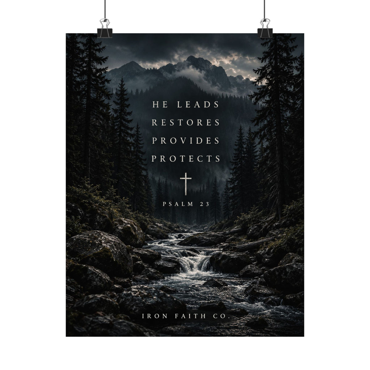 He Leads Psalm 23 Poster