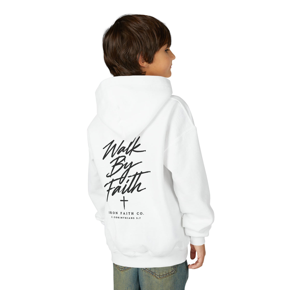 Walk By Faith Youth Hoodie – Back Print