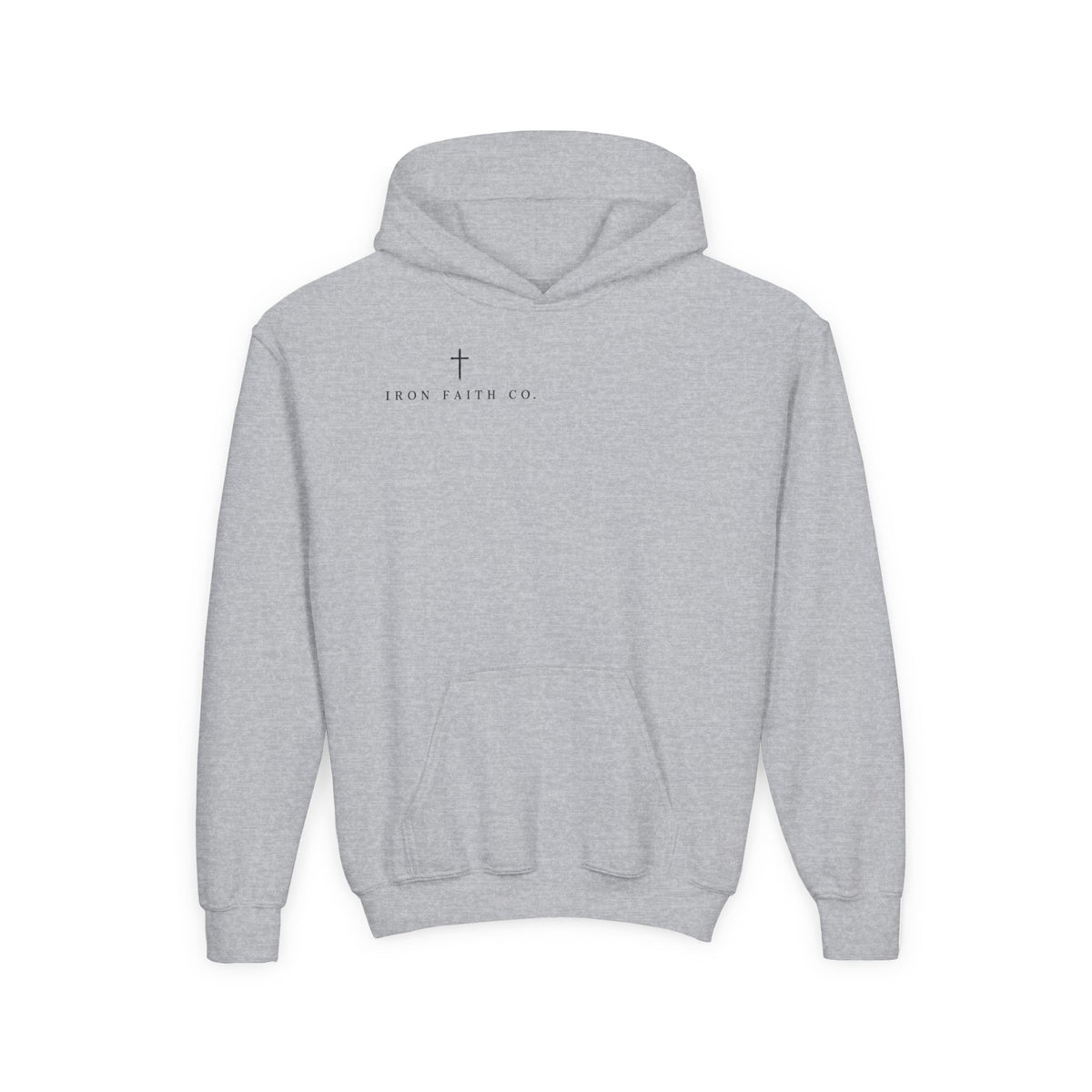 Iron Faith Co. Wordmark Youth Hoodie – Back Print
