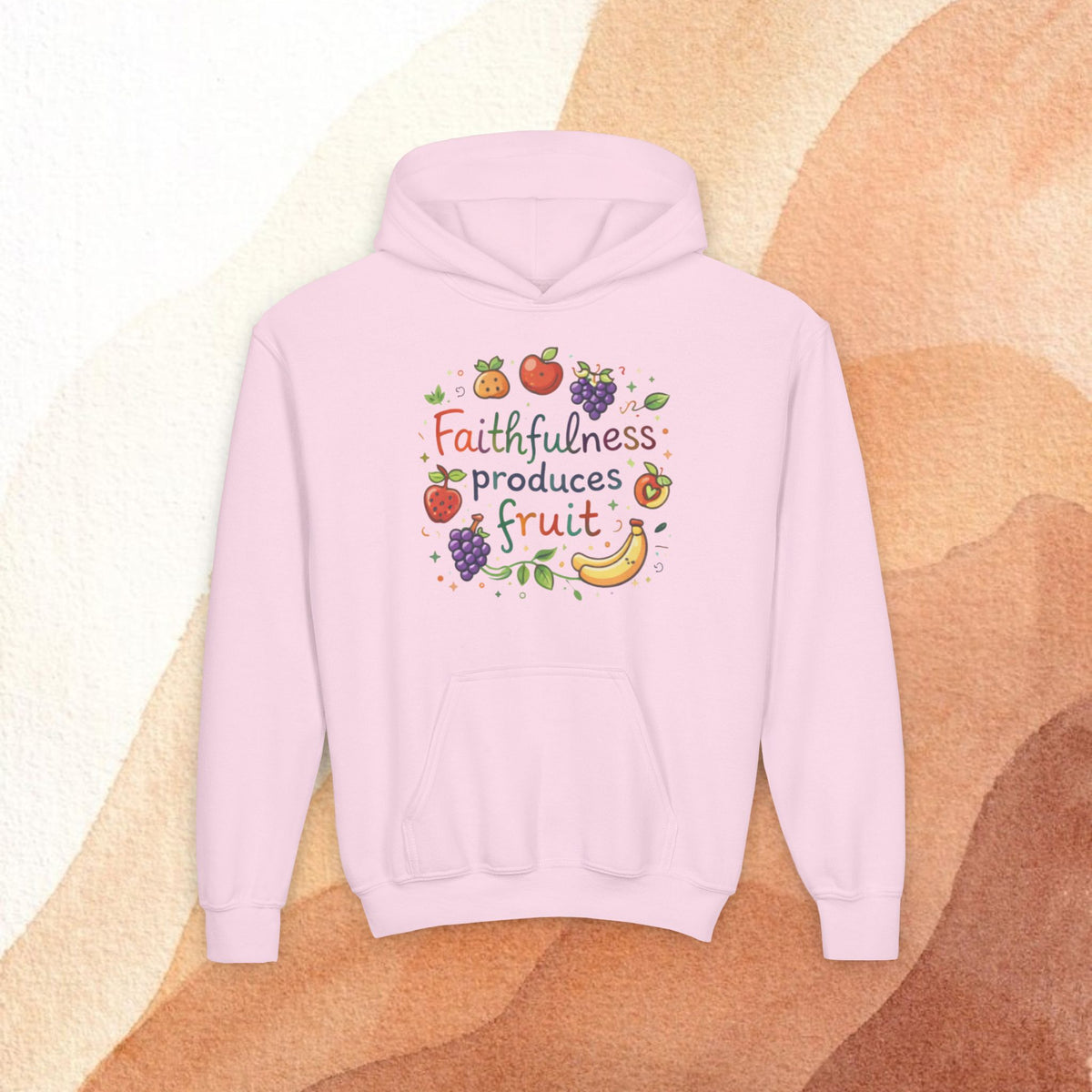 Youth Hoodie — Faithfulness Produces Fruit Kids Hooded Sweatshirt - photo 10 of 30