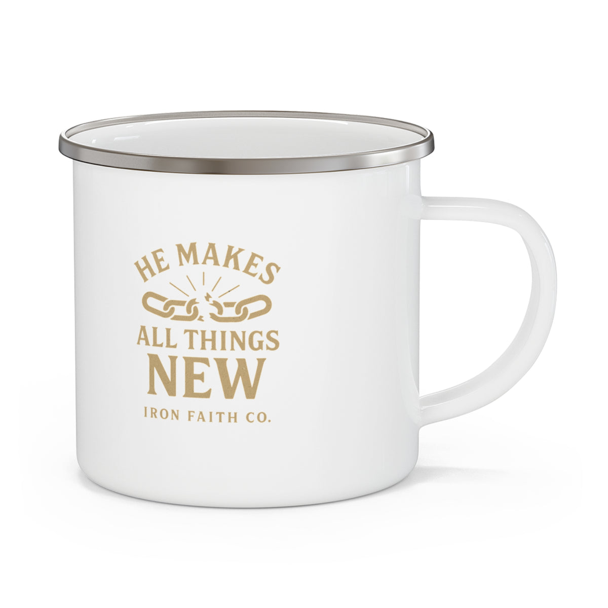 He Makes All Things New Enamel Camp Mug