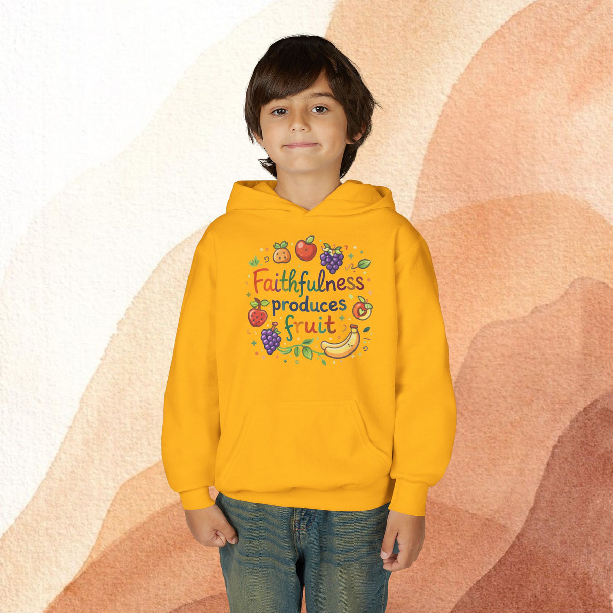 Youth Hoodie — Faithfulness Produces Fruit Kids Hooded Sweatshirt - photo 28 of 30
