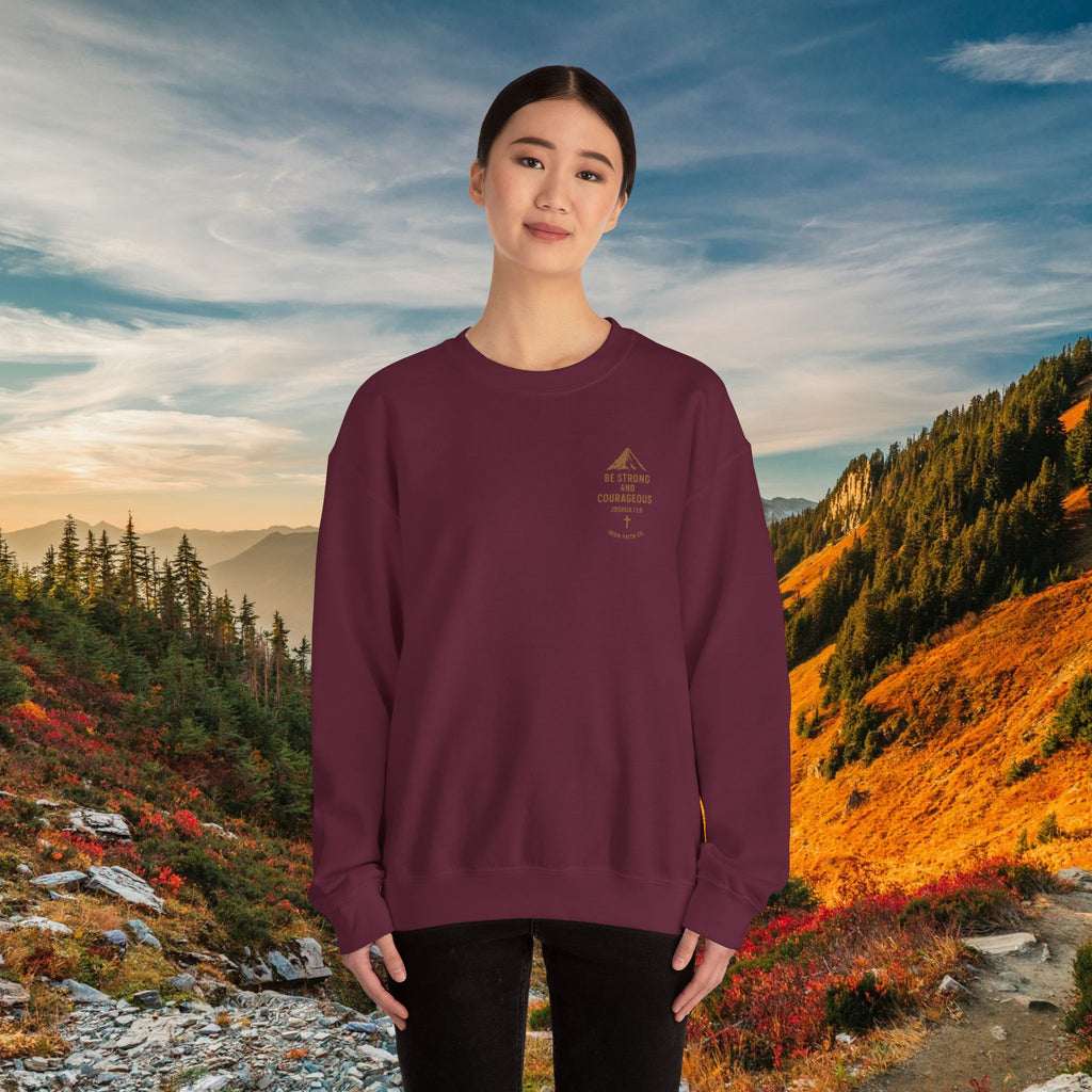 Be strong and courageous Joshua 1:9 - forged by Faith - Iron Faith Co. - Crewneck Sweatshirt - photo 12 of 30