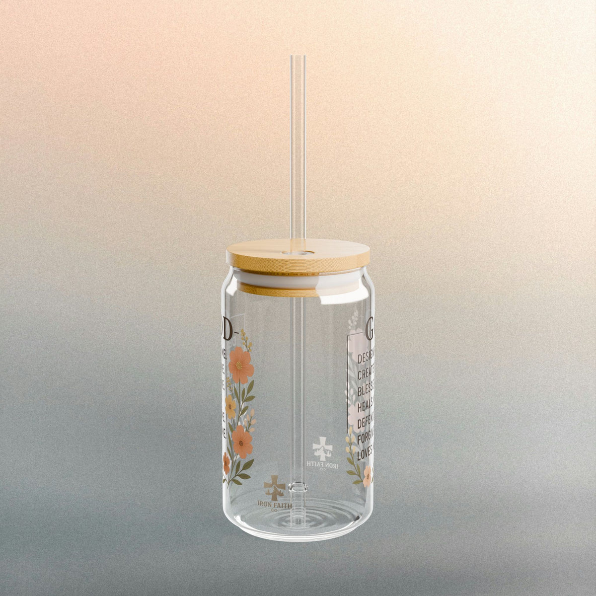 God's Creation - Iron Faith Co. - Floral Sipper Glass, 16oz - photo 2 of 4