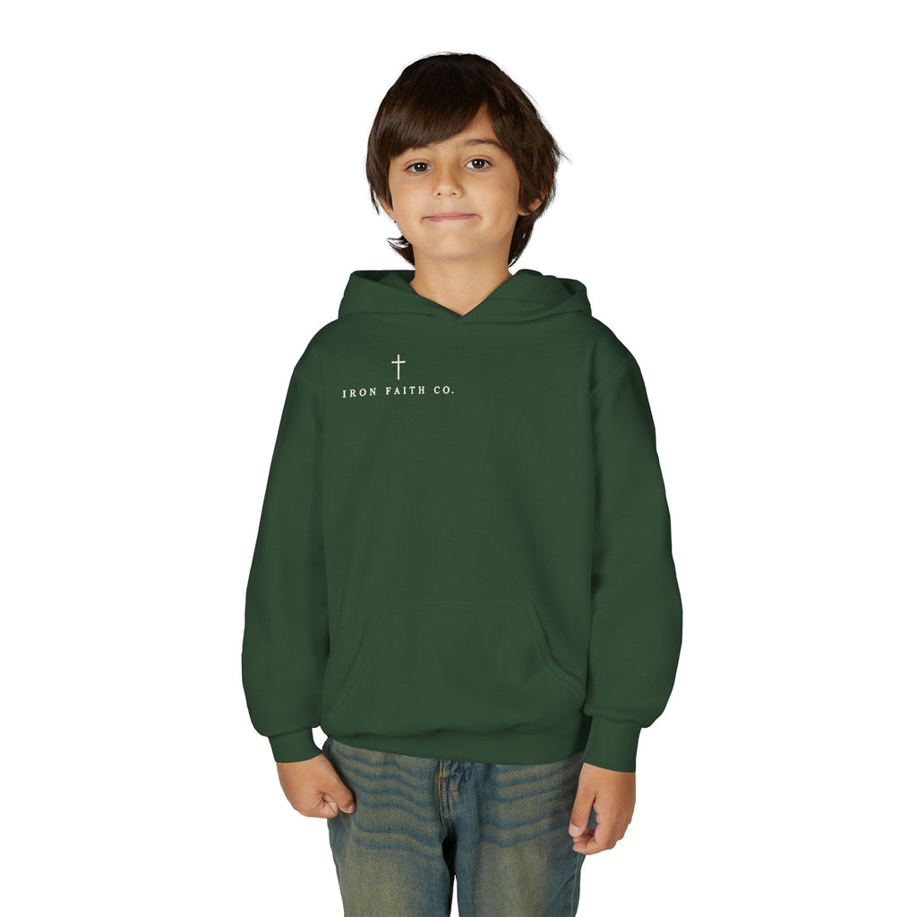 Iron Faith Co. Wordmark Youth Hoodie – Back Print