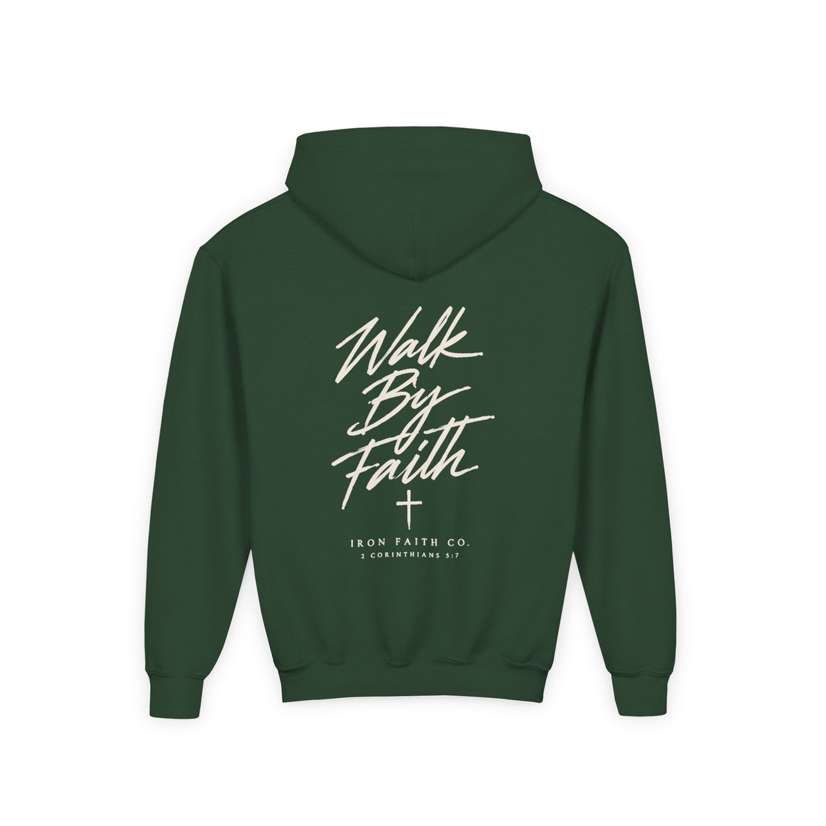 Walk By Faith Youth Hoodie – Back Print